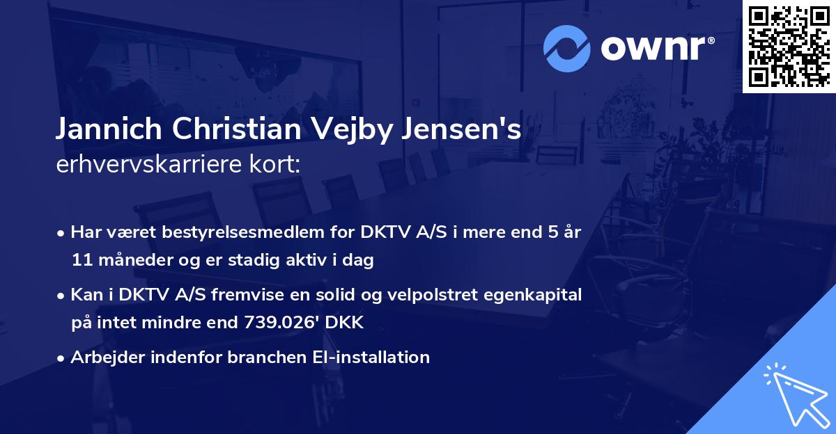 Jannich Christian Vejby Jensen's erhvervskarriere kort