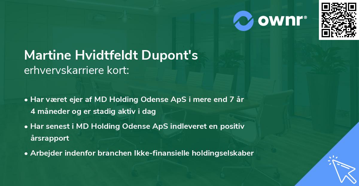 Martine Hvidtfeldt Dupont's erhvervskarriere kort