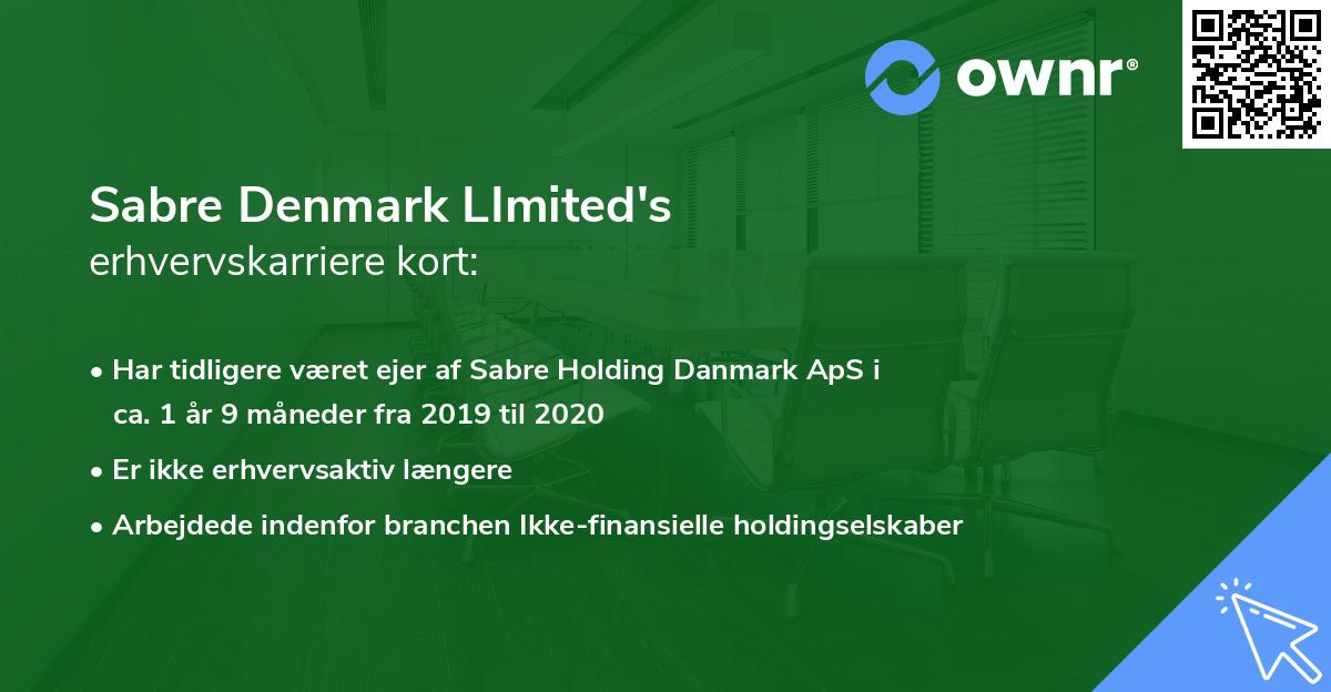 Sabre Denmark LImited's erhvervskarriere kort