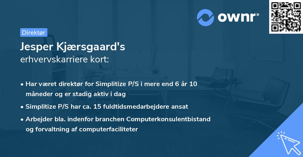 Jesper Kjærsgaard's erhvervskarriere kort