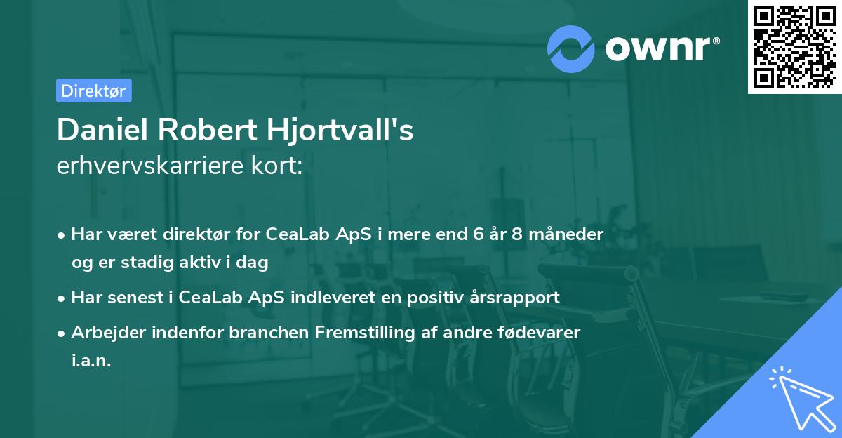 Daniel Robert Hjortvall's erhvervskarriere kort