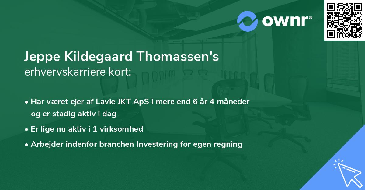 Jeppe Kildegaard Thomassen's erhvervskarriere kort