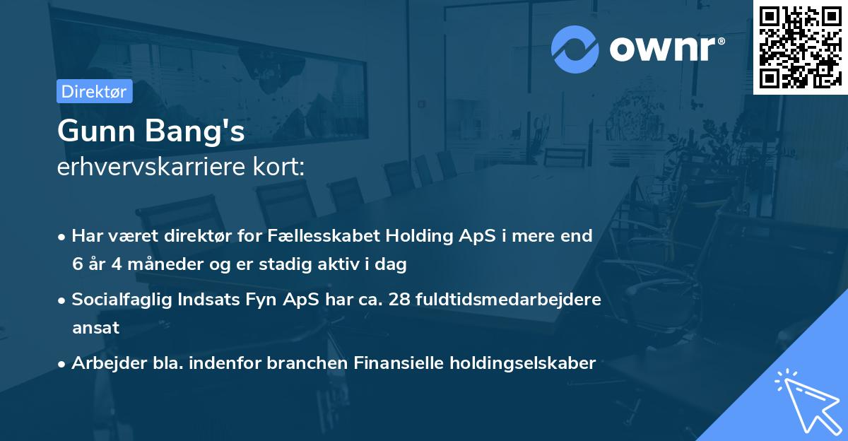 Gunn Bang's erhvervskarriere kort