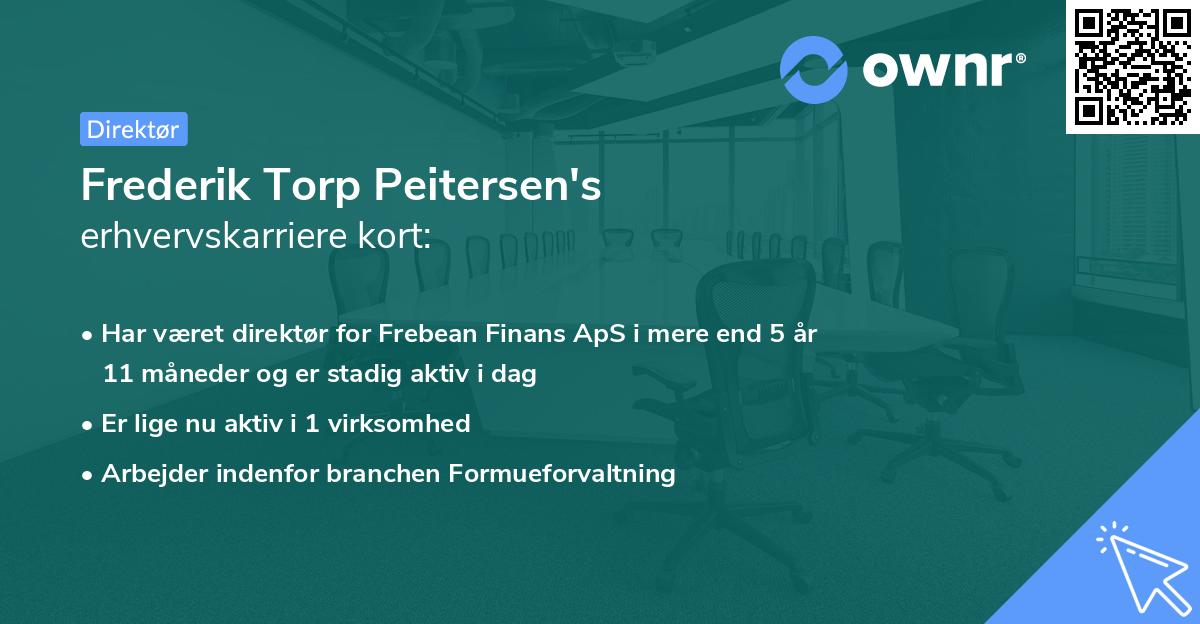 Frederik Torp Peitersen's erhvervskarriere kort