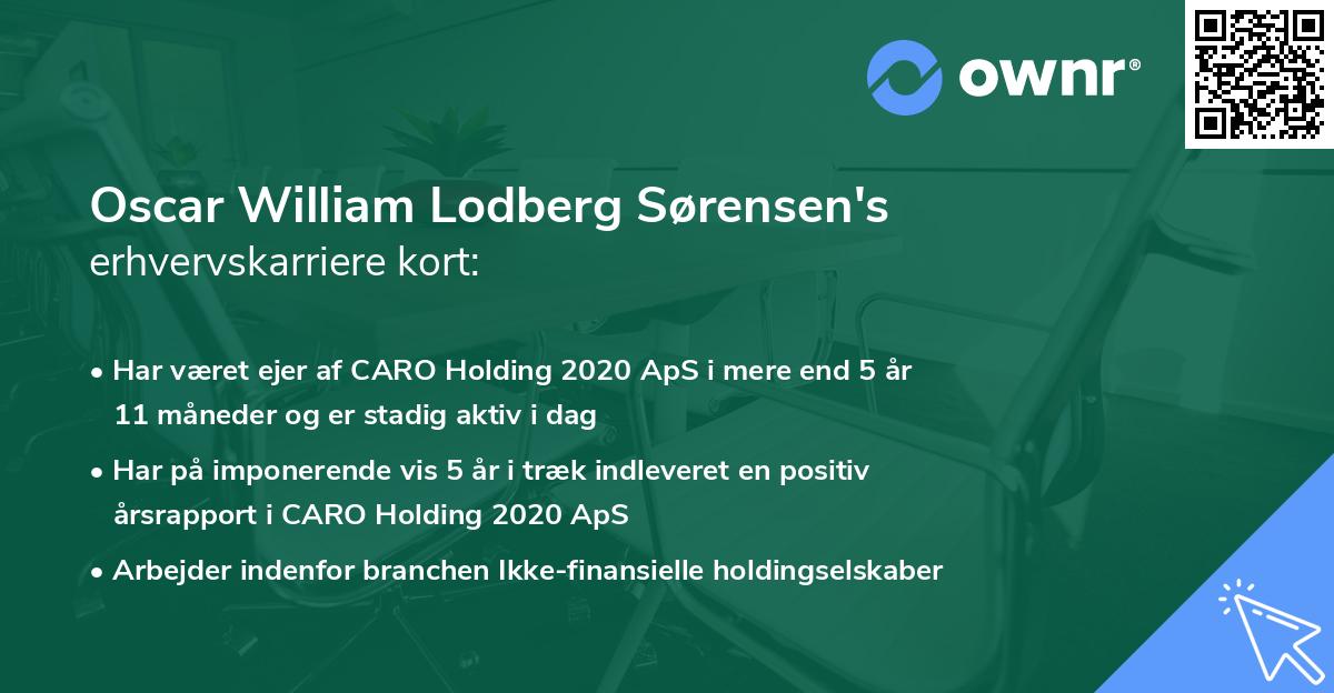 Oscar William Lodberg Sørensen's erhvervskarriere kort