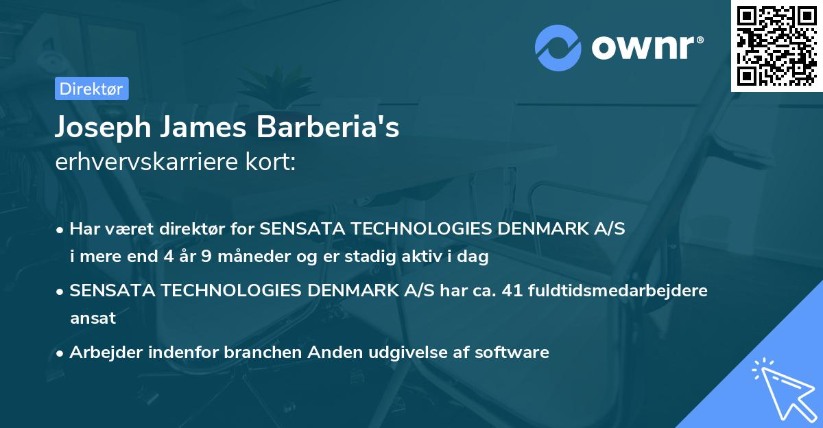Joseph James Barberia's erhvervskarriere kort