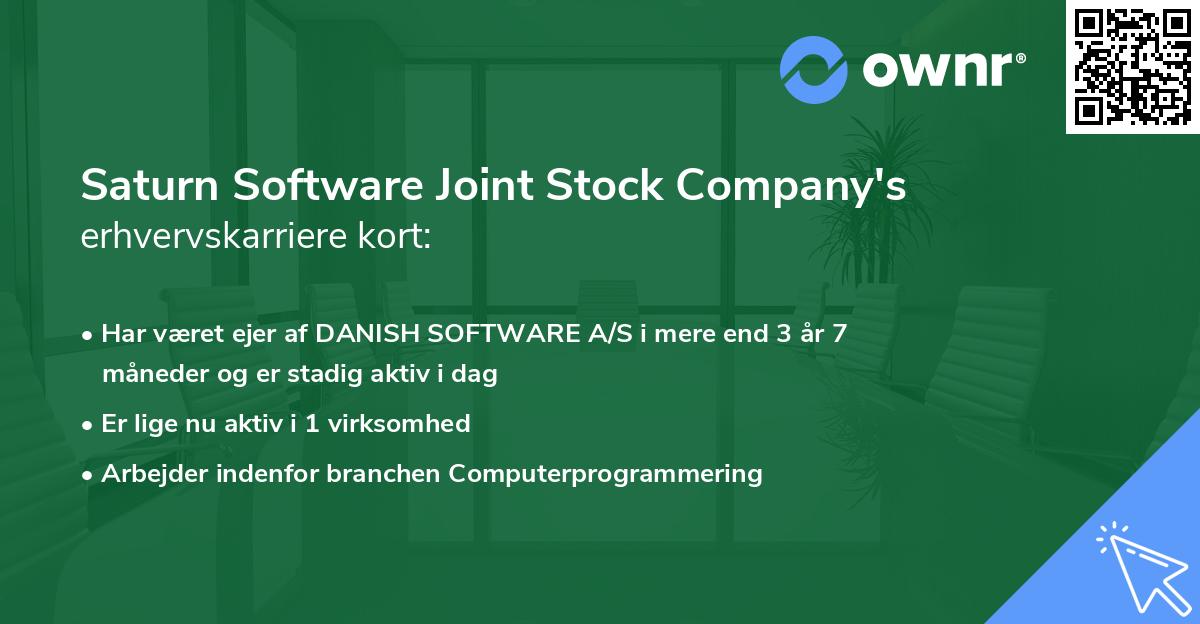 Saturn Software Joint Stock Company's erhvervskarriere kort