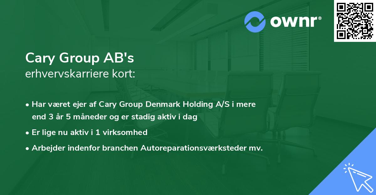 Cary Group AB's erhvervskarriere kort