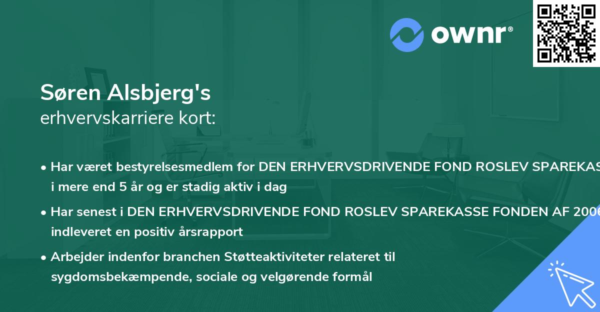 Søren Alsbjerg's erhvervskarriere kort
