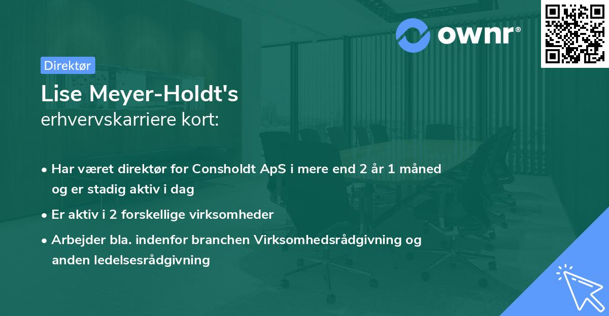 Lise Meyer-Holdt's erhvervskarriere kort
