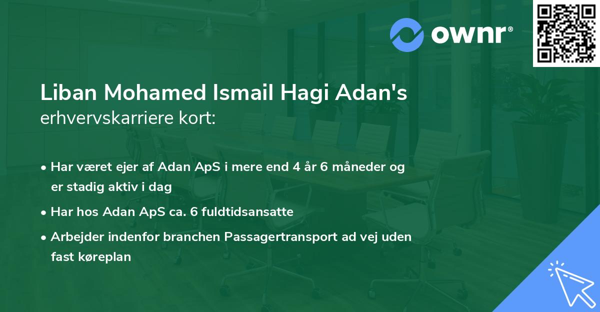 Liban Mohamed Ismail Hagi Adan's erhvervskarriere kort