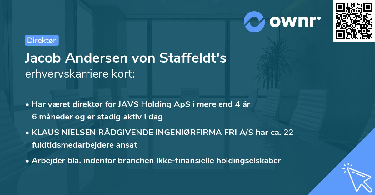 Jacob Andersen von Staffeldt's erhvervskarriere kort