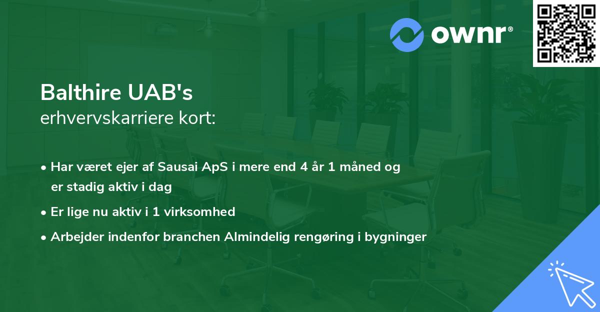 Balthire UAB's erhvervskarriere kort