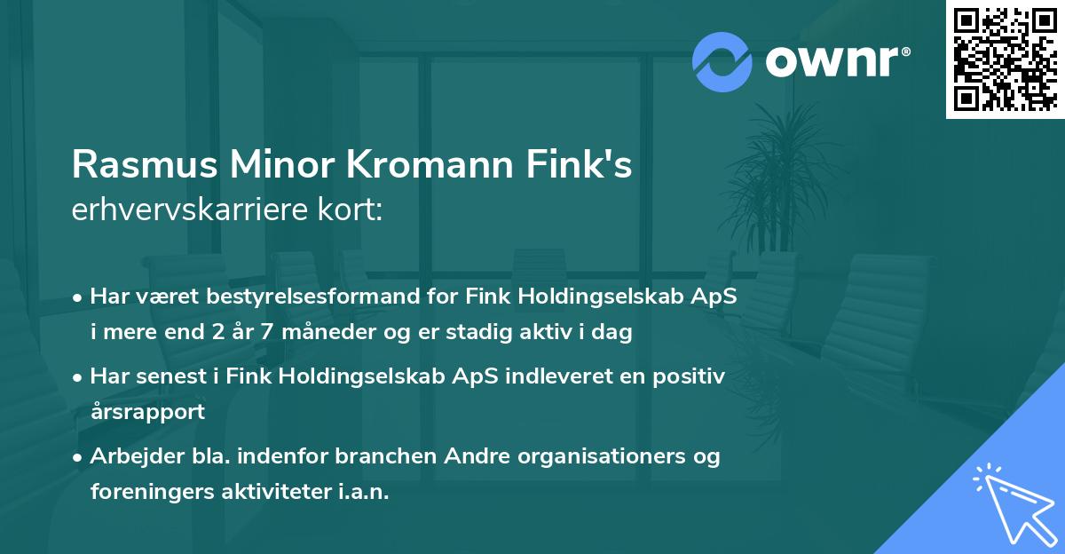 Rasmus Minor Kromann Fink's erhvervskarriere kort