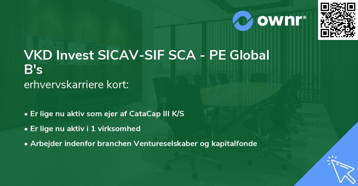 VKD Invest SICAV-SIF SCA - PE Global B's erhvervskarriere kort