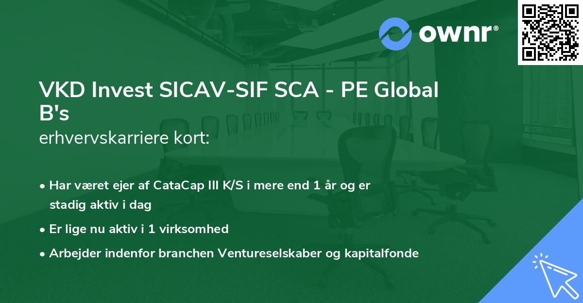 VKD Invest SICAV-SIF SCA - PE Global B's erhvervskarriere kort