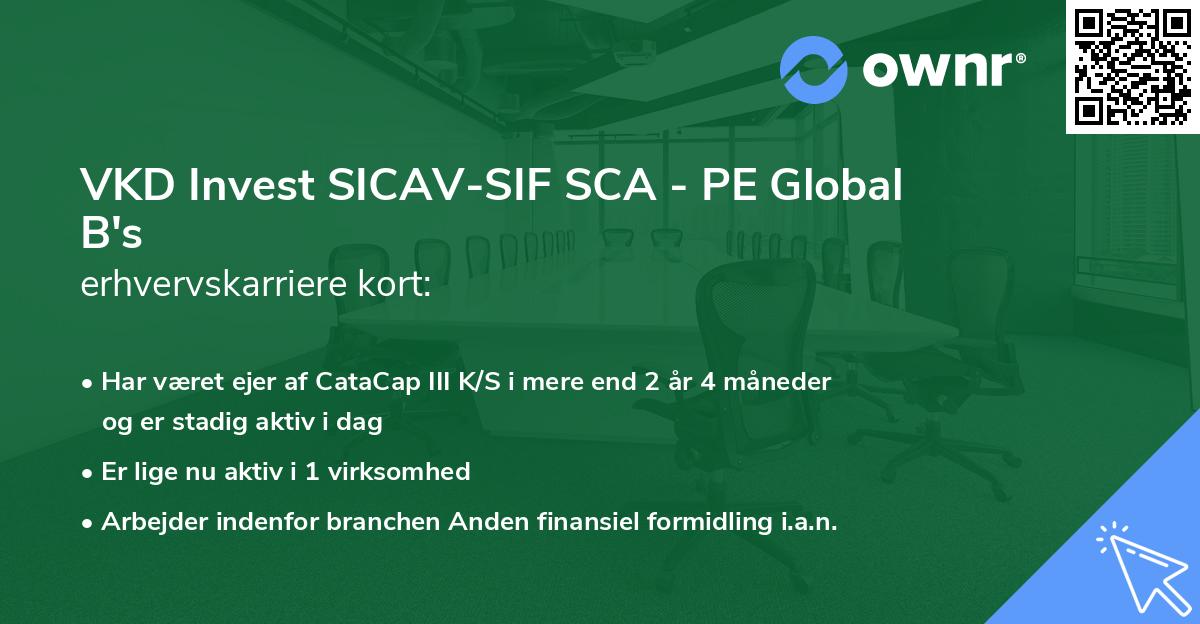 VKD Invest SICAV-SIF SCA - PE Global B's erhvervskarriere kort