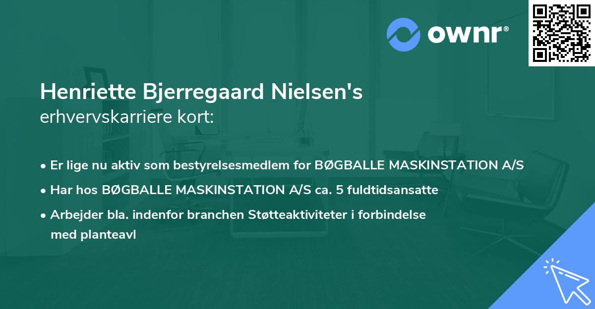 Henriette Bjerregaard Nielsen's erhvervskarriere kort