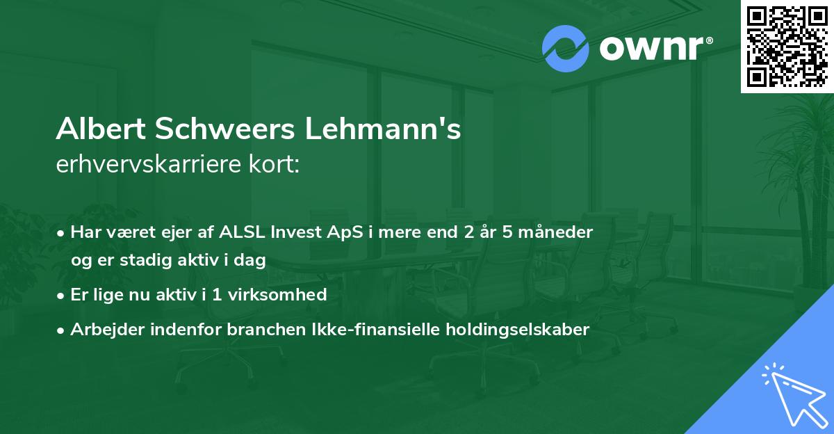 Albert Schweers Lehmann's erhvervskarriere kort
