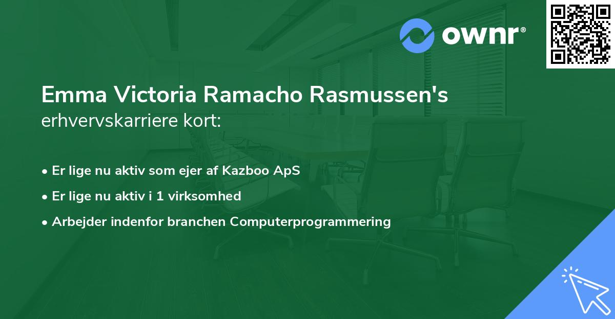 Emma Victoria Ramacho Rasmussen's erhvervskarriere kort