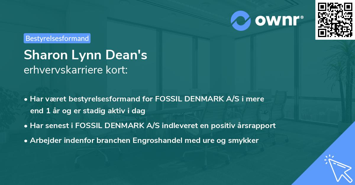 Sharon Lynn Dean's erhvervskarriere kort