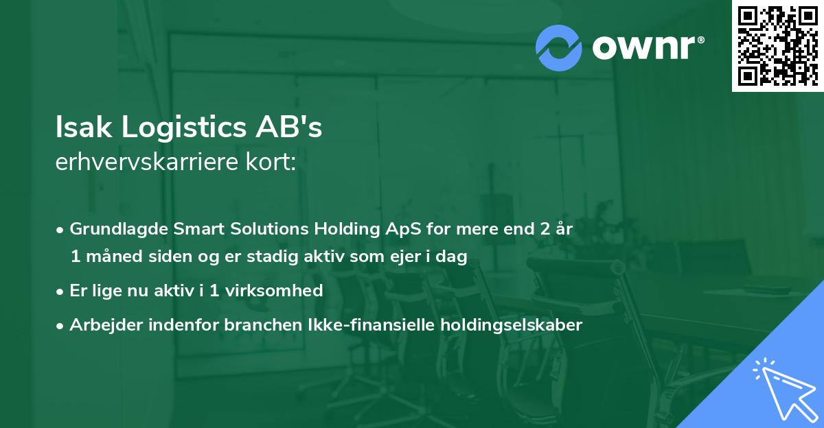 Isak Logistics AB's erhvervskarriere kort