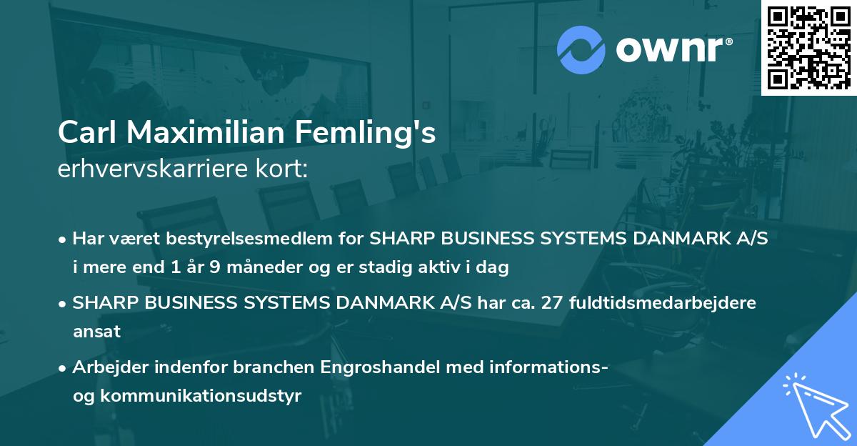 Carl Maximilian Femling's erhvervskarriere kort