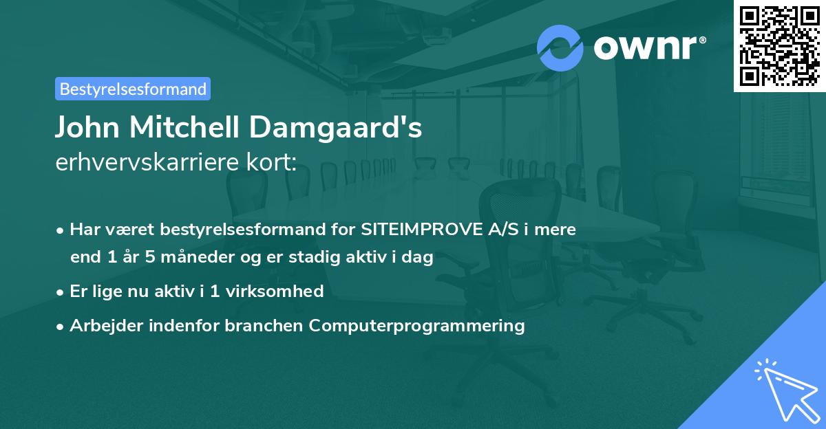 John Mitchell Damgaard's erhvervskarriere kort