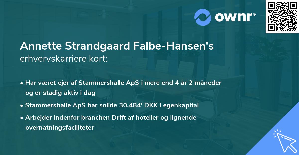Annette Strandgaard Falbe-Hansen's erhvervskarriere kort