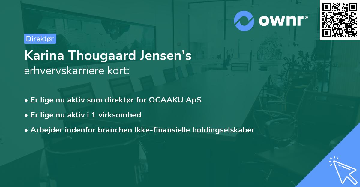 Karina Thougaard Jensen's erhvervskarriere kort