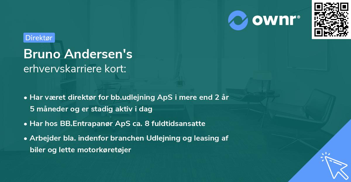 Bruno Andersen's erhvervskarriere kort