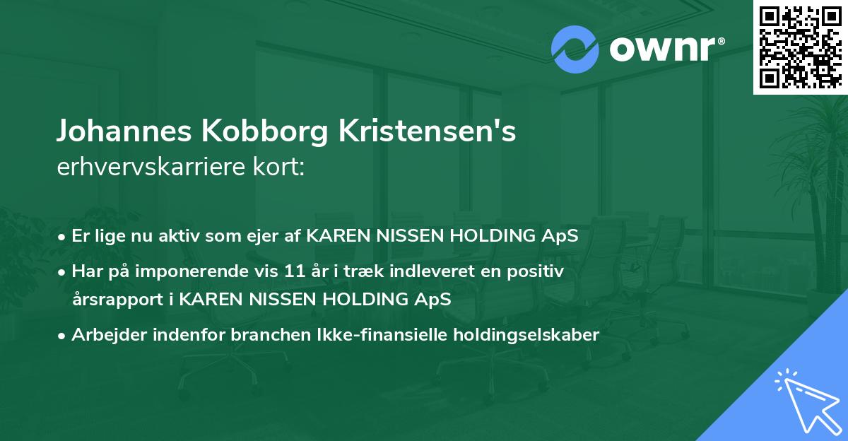 Johannes Kobborg Kristensen's erhvervskarriere kort