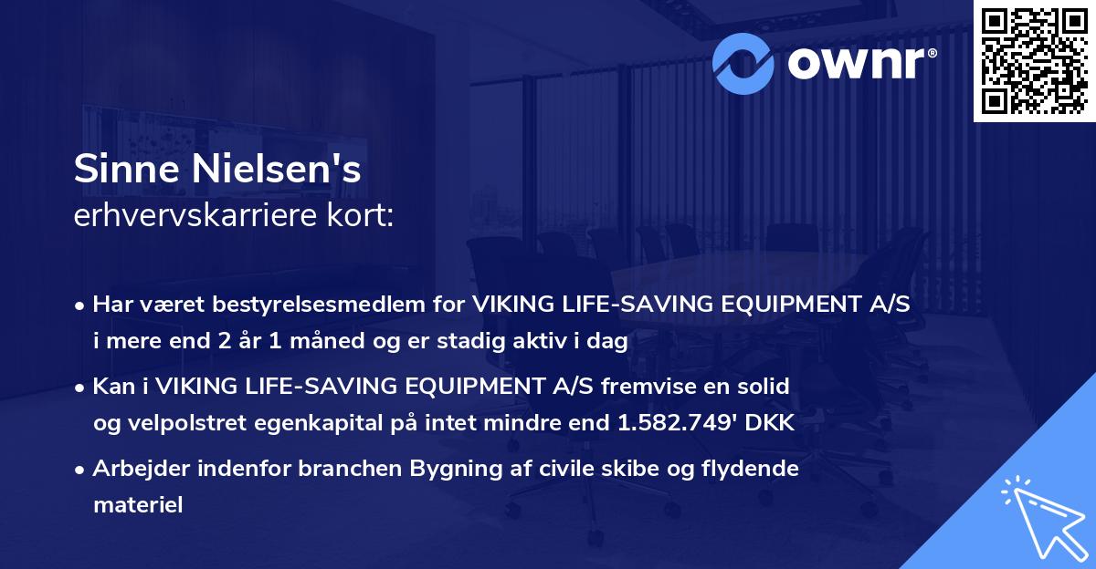 Sinne Nielsen's erhvervskarriere kort