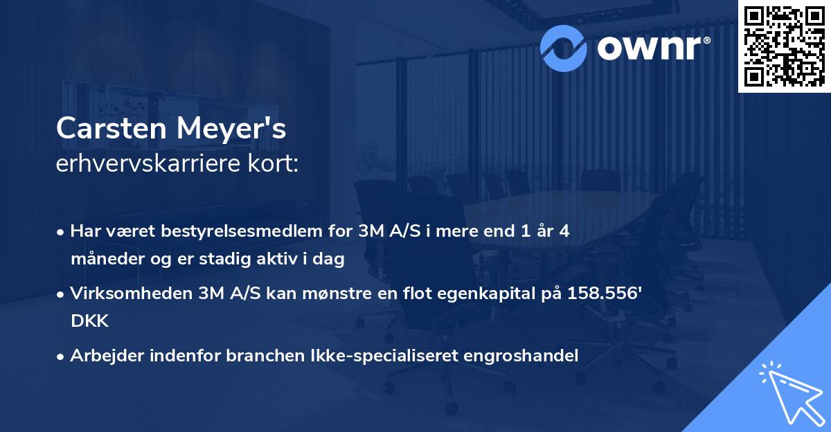 Carsten Meyer's erhvervskarriere kort