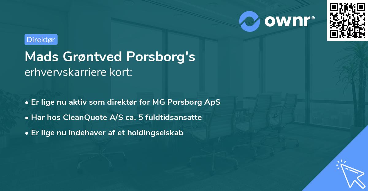 Mads Grøntved Porsborg's erhvervskarriere kort