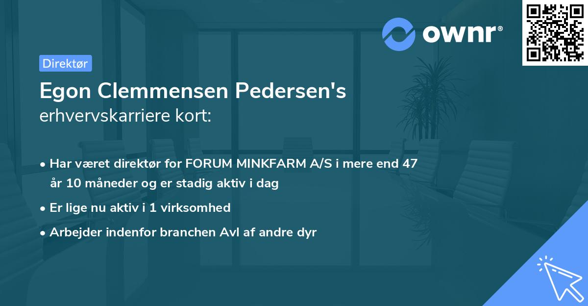 Egon Clemmensen Pedersen's erhvervskarriere kort