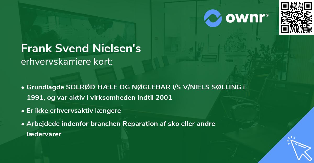 Frank Svend Nielsen's erhvervskarriere kort