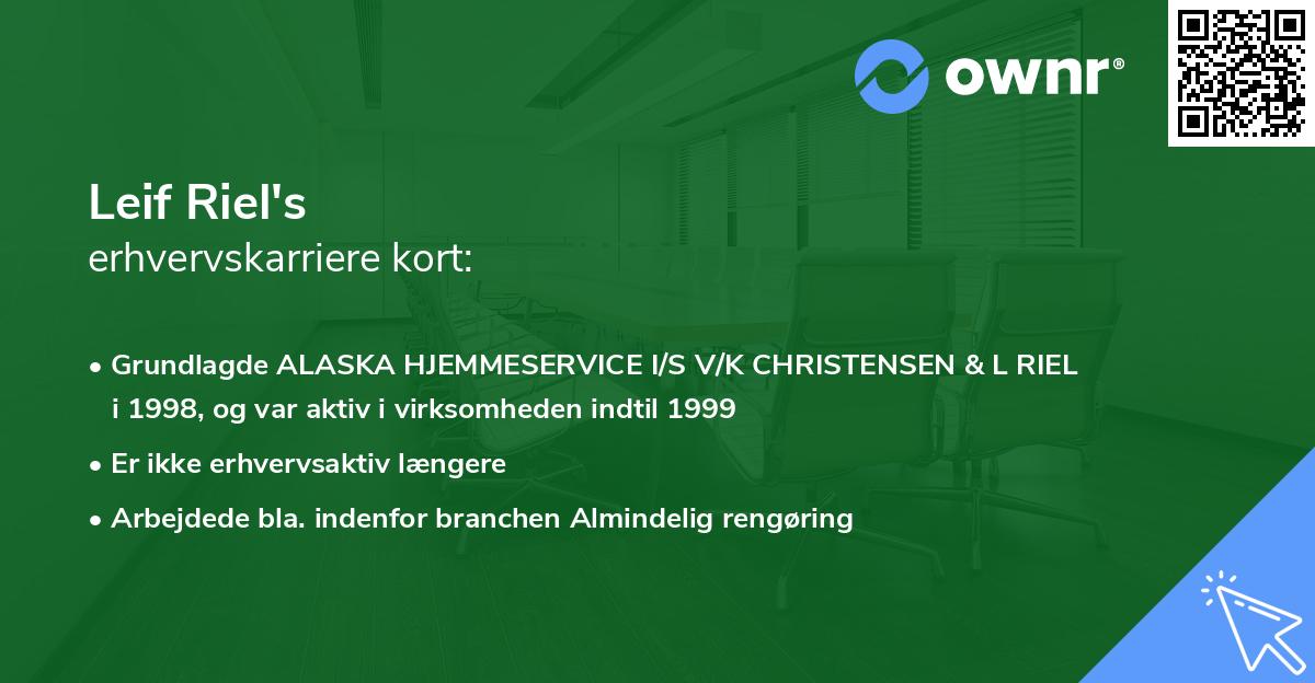 Leif Riel's erhvervskarriere kort