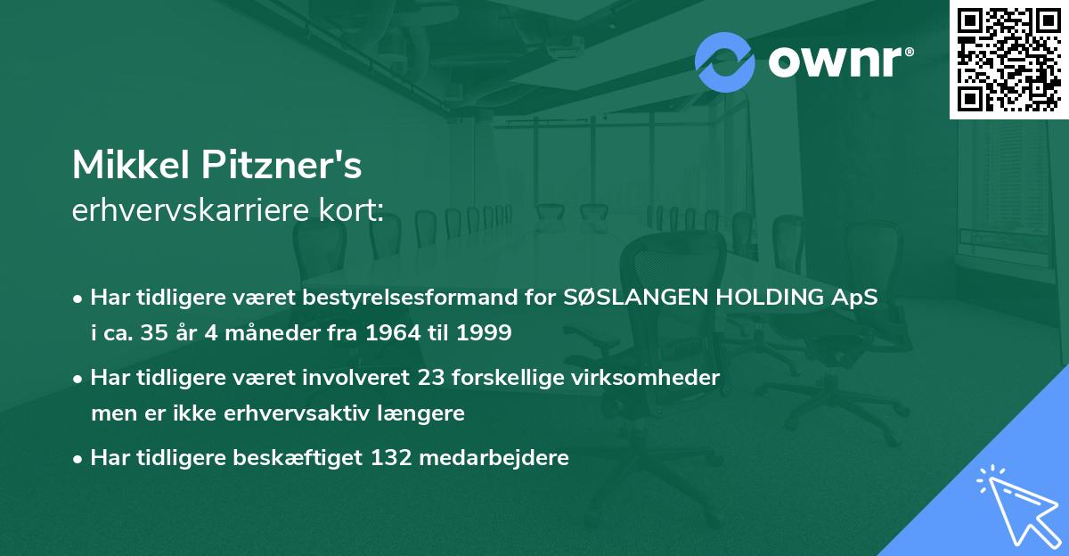 Mikkel Pitzner's erhvervskarriere kort