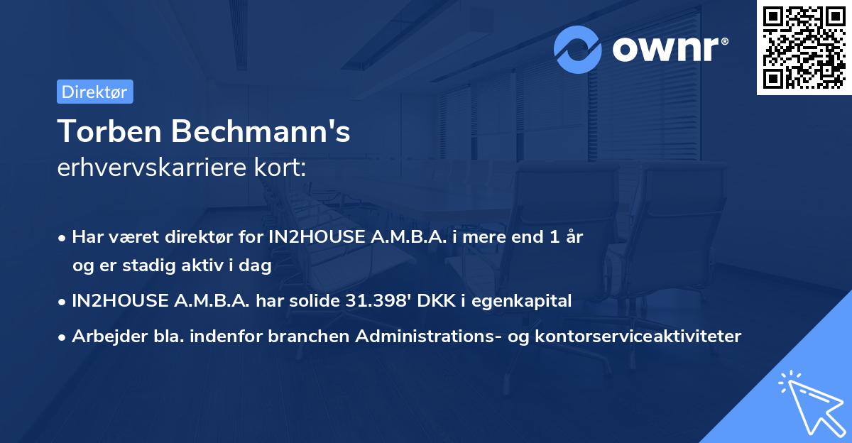 Torben Bechmann's erhvervskarriere kort