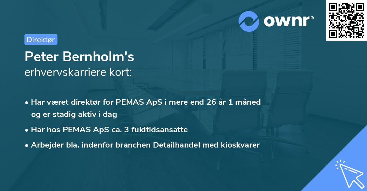Peter Bernholm's erhvervskarriere kort