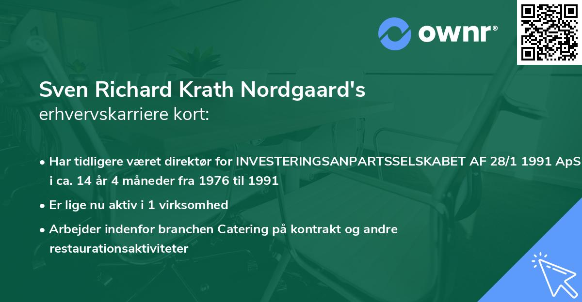 Sven Richard Krath Nordgaard's erhvervskarriere kort