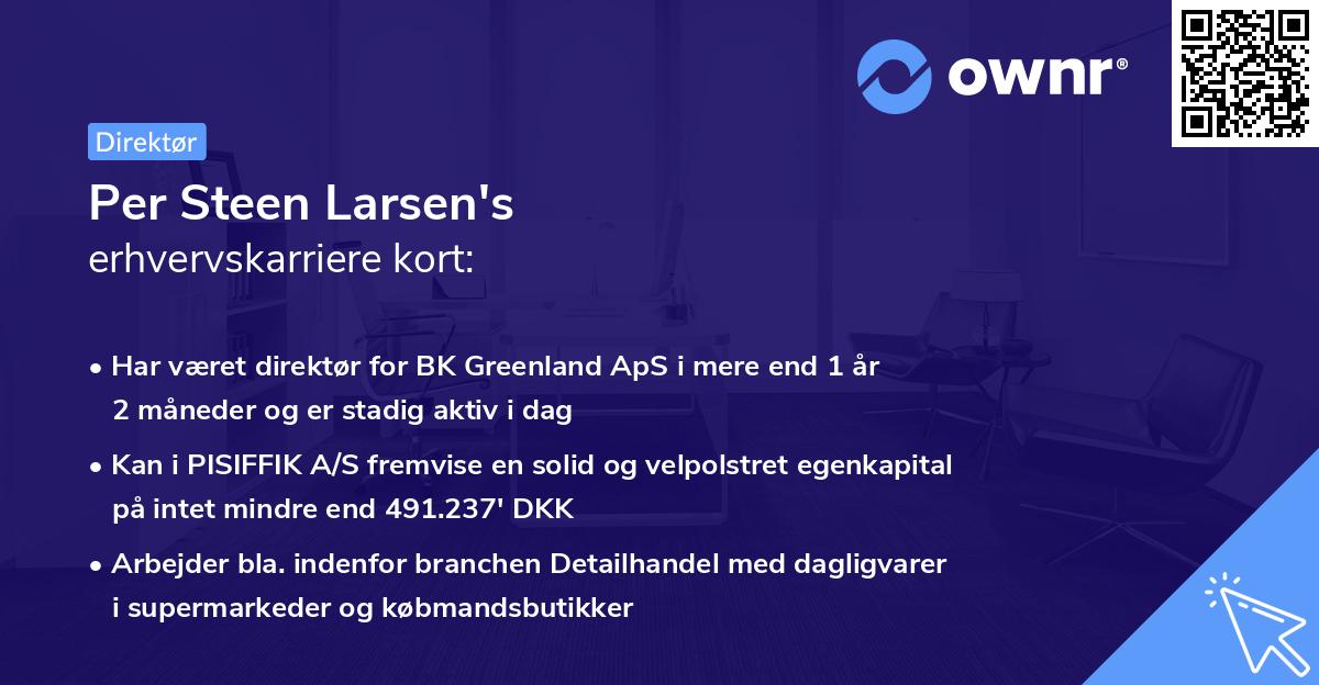 Per Steen Larsen's erhvervskarriere kort