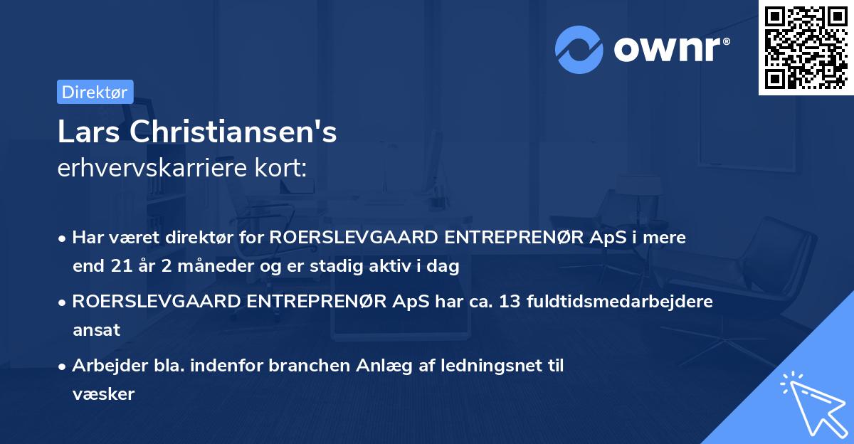 Lars Christiansen's erhvervskarriere kort