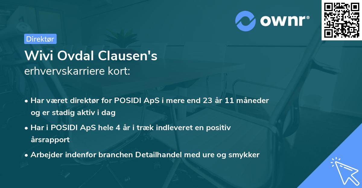 Wivi Ovdal Clausen's erhvervskarriere kort