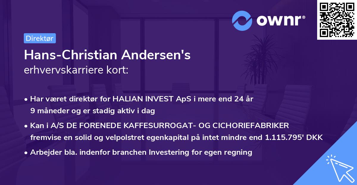 Hans-Christian Andersen's erhvervskarriere kort