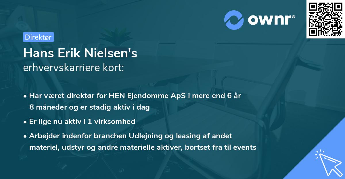 Hans Erik Nielsen's erhvervskarriere kort