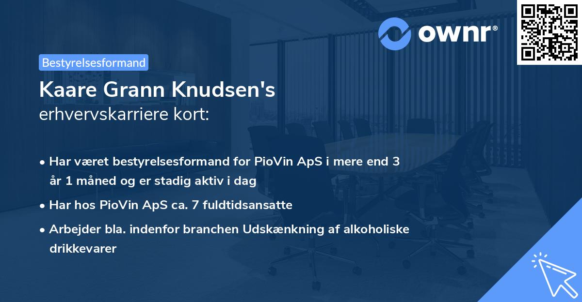 Kaare Grann Knudsen's erhvervskarriere kort