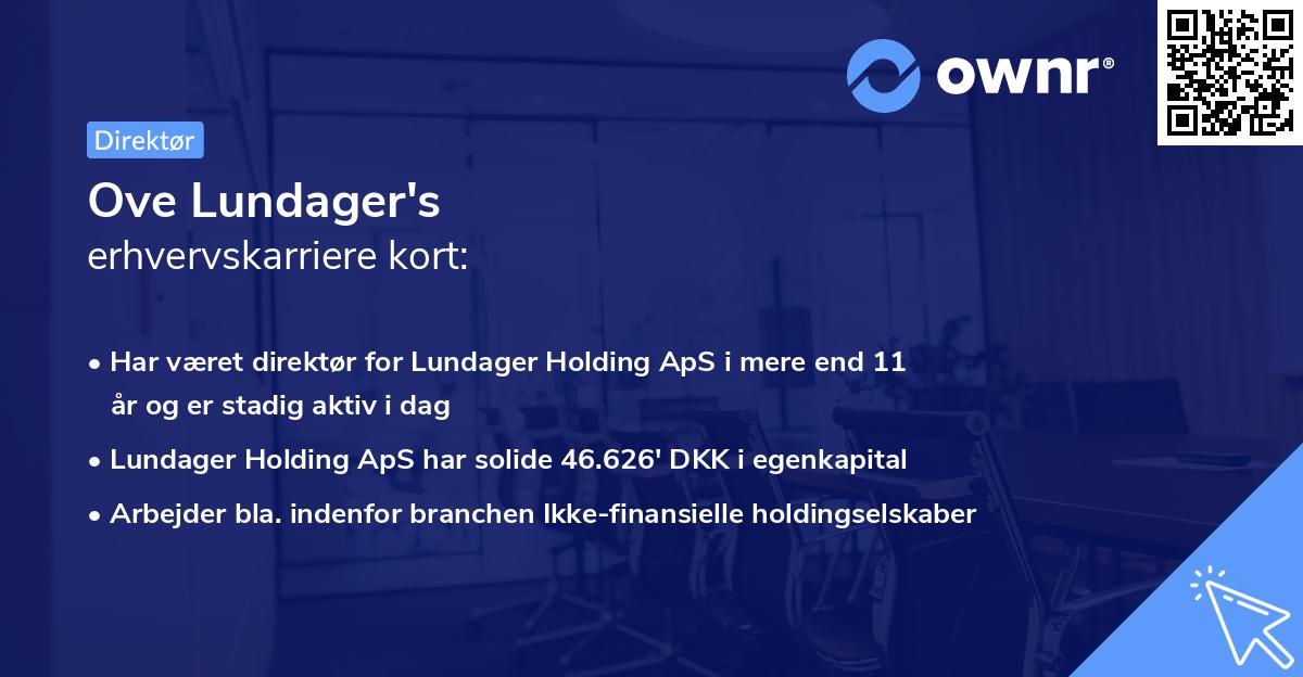 Ove Lundager's erhvervskarriere kort