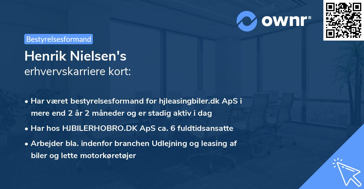 Henrik Nielsen's erhvervskarriere kort
